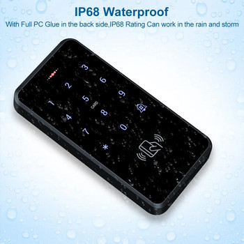 Εξωτερική συσκευή IP68 αδιάβροχο πληκτρολόγιο RFID Σύστημα ελέγχου πρόσβασης αφής Rainproof WG26/34 125KHz Card Reader με 10 τεμ.