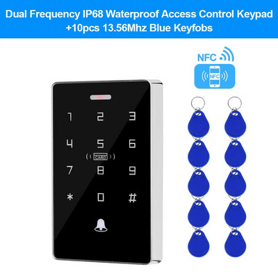 NFC Backlight Touch Dual Frequency 125KHz + 13,56MHz RFID Access Control Keypad Κλείδωμα ανοιχτήρι πόρτας Έξοδος WG IP68 Αδιάβροχο