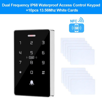 NFC Backlight Touch Dual Frequency 125KHz + 13,56MHz RFID Access Control Keypad Κλείδωμα ανοιχτήρι πόρτας Έξοδος WG IP68 Αδιάβροχο