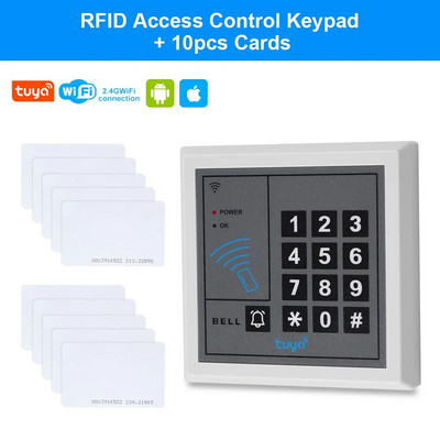 Πληκτρολόγιο ελέγχου πρόσβασης WiFi Tuya 125KHz RFID Αυτόνομος ελεγκτής πρόσβασης Σύστημα ανοίγματος πόρτας WG26 Αναγνώστης καρτών Smart APP Ξεκλείδωμα