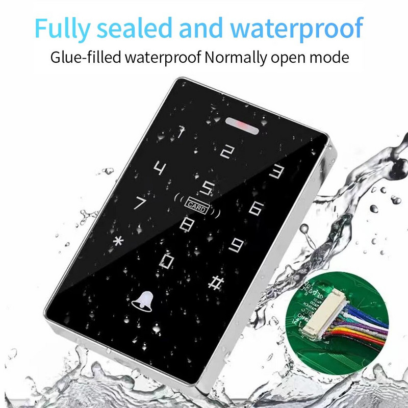 Eraldiseisev RFID-kaardi juurdepääsukontrolli klahvistik 125Khz 13,56Mhz kahesagedusliku läheduskoodi kaardilugeja veekindel Wiegandi väljund