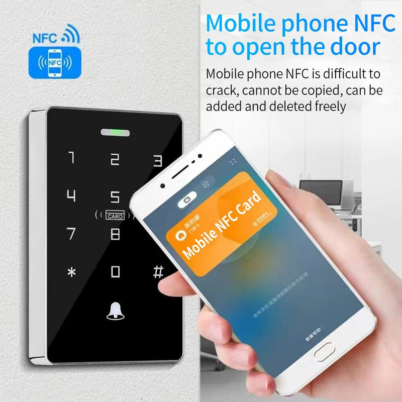 Eraldiseisev RFID-kaardi juurdepääsukontrolli klahvistik 125Khz 13,56Mhz kahesagedusliku läheduskoodi kaardilugeja veekindel Wiegandi väljund