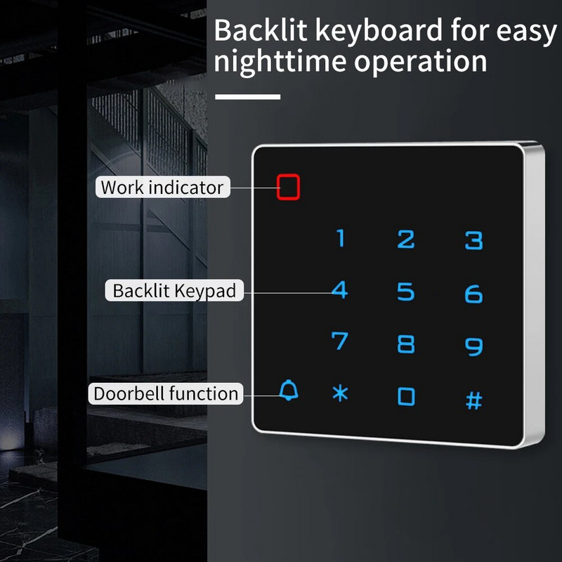 WIFI Tuya Smart App Door Access Control digitaalne integreeritud klaviatuur RFID 125Khz IP67 veekindel taustvalgustusega kaardilugeja Wiegandi sisend