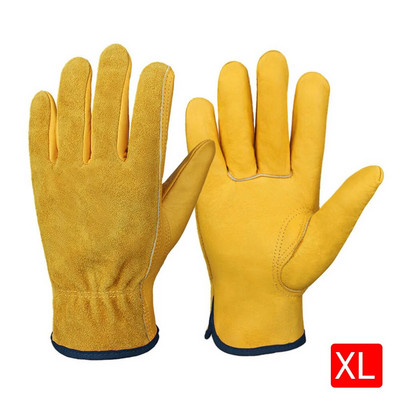 1 Ζεύγος Μαλακά Γάντια Ασφάλειας Εργασίας από δέρμα αγελάδας Συγκόλληση Κυνήγι Οδήγηση Αγρόκτημα Κήπος Ασφάλεια Προστασία Ασφάλεια Εργαζομένων Μηχανικός Γάντια