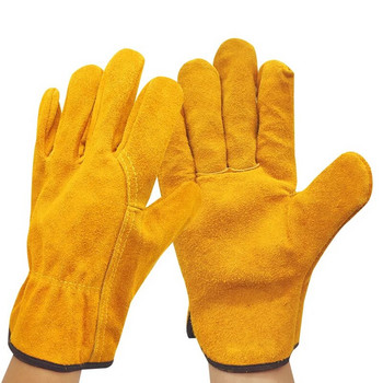 Мъжки работни шофьорски ръкавици Телешка кожа Зимни топли кашмирени ветроустойчиви защитно облекло Защитни работни женски ръкавици 2008 г.