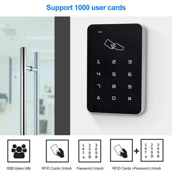 Надстроена RFID клавиатура за контрол на достъпа Водоустойчив външен капак 125KHz Четец на карти 10 бр. EM4100 Ключодържатели за комплект система за заключване на врати