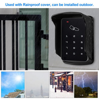 Αναβαθμισμένο πληκτρολόγιο ελέγχου πρόσβασης RFID Αδιάβροχο κάλυμμα εξωτερικού χώρου 125KHz Συσκευή ανάγνωσης καρτών 10 τμχ Μπρελόκ EM4100 για Κιτ συστήματος κλειδαριάς πόρτας