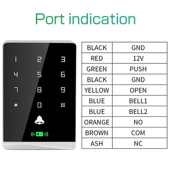 Έλεγχος πρόσβασης κάρτας RFID Πληκτρολόγιο ανοιχτήρι πόρτας Σύστημα ηλεκτρονικής κλειδαριάς Αυτόνομος ελεγκτής πρόσβασης 10 τμχ EM4100 Keychain 1600 Χρήστης