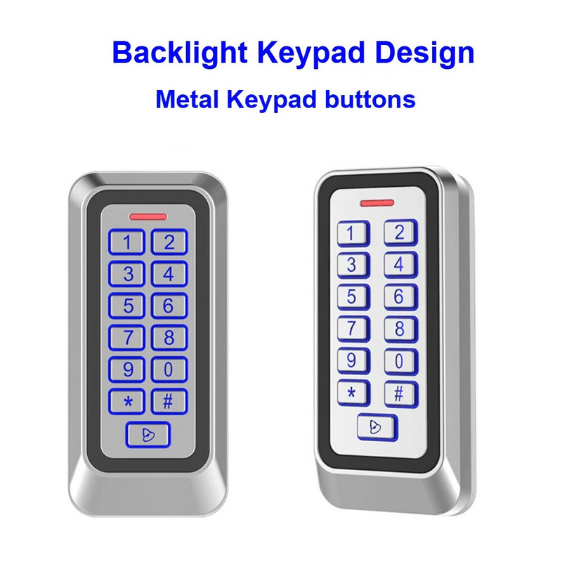 Οπίσθιος φωτισμός RFID Metal Door Access Control Reader 1000 User 125KHz EM Card Keypad IP67 Waterproof Code Door Lock