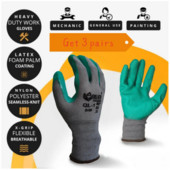 3 paari pakki, kaitsekindad, torke vältimine – libisemiskindel, ideaalne ehituseks, aiatööks, mehaaniliseks remondiks