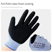 Nodilumizturīgi sabiezināti darba aizsardzības darba pretslīdes elpojoši neilona putu lateksa darba apdrošināšanas cimdi