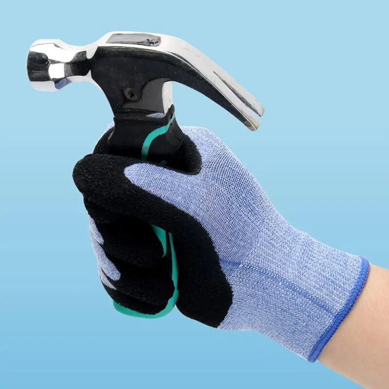 Nodilumizturīgi sabiezināti darba aizsardzības darba pretslīdes elpojoši neilona putu lateksa darba apdrošināšanas cimdi