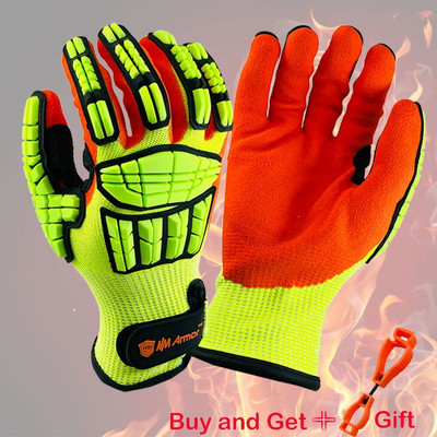 Γάντια εργασίας NMSafety Cut Ανθεκτικό κατά των κραδασμών Γάντια Ασφάλειας Προστασίας Μηχανικά Αντικρούσεις Γάντι