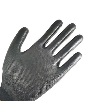 12 чифта полиуретанови палмови ръкавици с черно найлоново покритие за строителни строителни промишлени защитни работни ръкавици