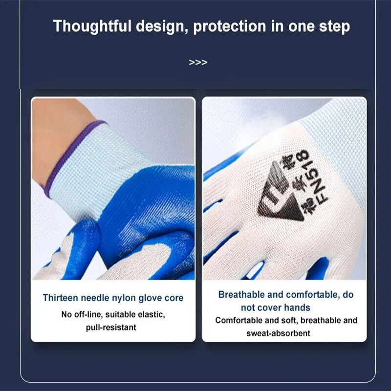 3 ζεύγη ανθεκτικά αδιάβροχα αντιολισθητικά γάντια κηπουρικής εξωτερικού χώρου Γάντια ασφαλείας εργασίας