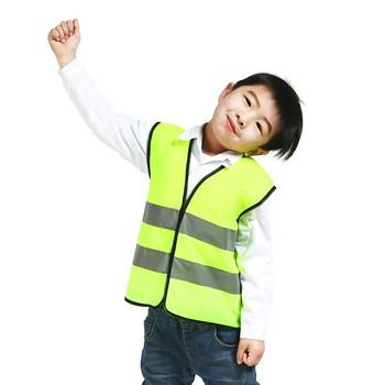 Детска защитна жилетка Светлоотразително облекло Детска защитна жилетка Жълта флуоресцентна защитна жилетка с висока видимост за училище на открито