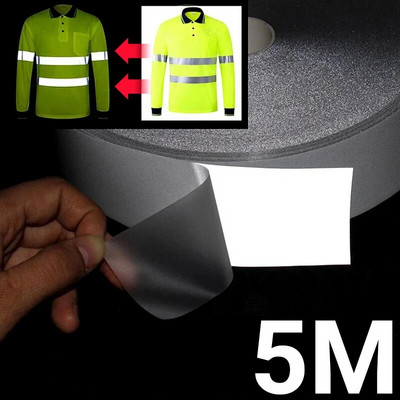 5M светлоотразителна лента с пренос на топлина 2 см/5 см светлоотразителна лента Материал за стикери за чанти Обувки Ръчно изработени ютия Безопасност на пътя
