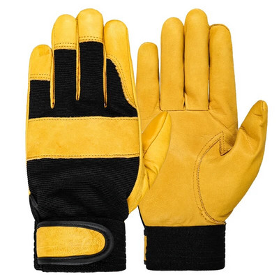 Ανδρικά γάντια εργασίας Μαλακό δέρμα αγελάδας Οδηγός Κυνήγι Οδήγηση Αγρόκτημα Κήπος Συγκόλληση Ασφάλεια Προστασία Ασφάλεια Εργαζομένων Μηχανικός Γάντι