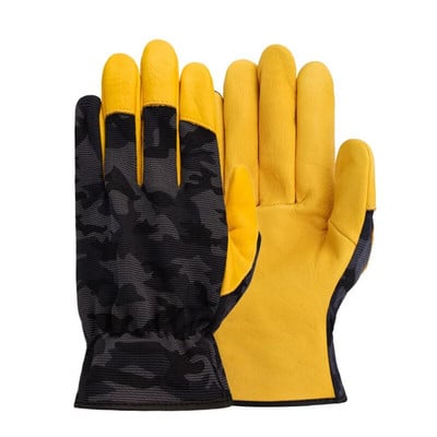 Ανδρικά γάντια εργασίας Μαλακό δέρμα αγελάδας Οδηγός Κυνήγι Οδήγηση Αγρόκτημα Κήπος Συγκόλληση Ασφάλεια Προστασία Ασφάλεια Εργαζομένων Μηχανικός Γάντι