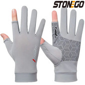 STONEGO Αδιάβροχα χειμερινά γάντια ψαρέματος με 2 δάχτυλα αντιανεμικά γυναικεία αντρικά γάντια βελούδινη ζεστή προστασία Γάντια ψαρέματος ψαριών