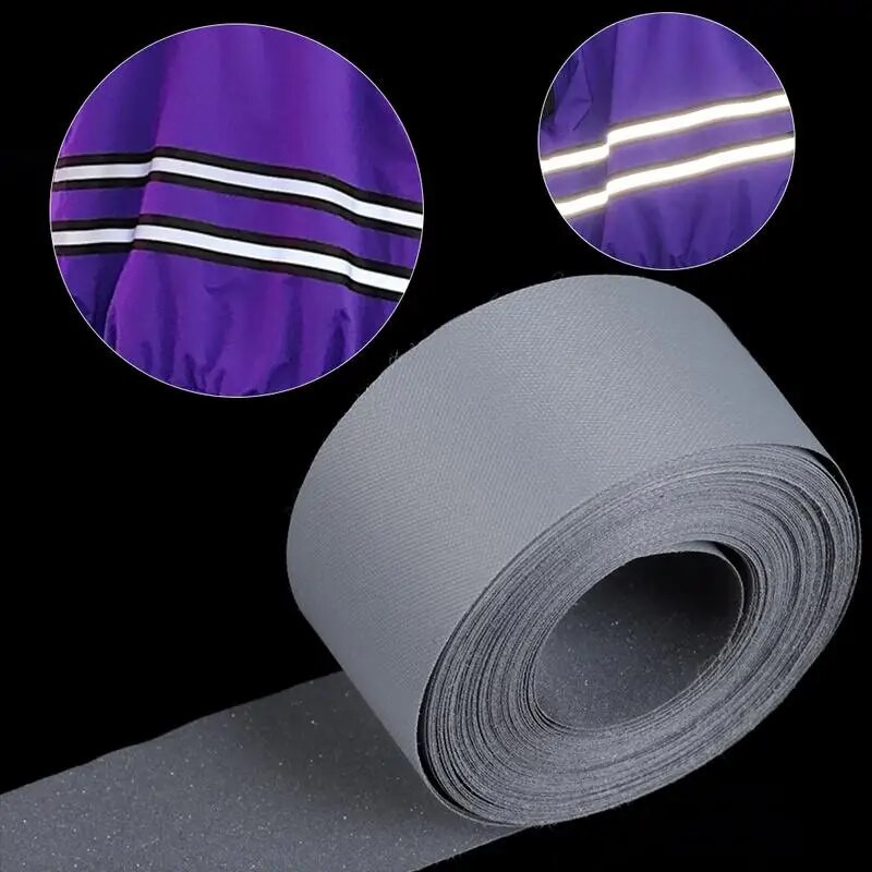 Αυτοκόλλητο 5M Reflective Strip Reflective Tape 2-5cm Heat Transfer Reflective Tape For DIY Clothing Bag Shoes Iron on Safety Clothing Supplies