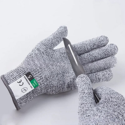 1 paar musta terastraadist metallvõrgust kindaid, lõikekindlaid ja kulumiskindlaid köögikindaid, lihuniku töökindaid, aia enesekaitset