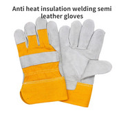 Keevitatud poolnahast kindad on kuumakindlad ja sobivad toiduvalmistamiseks / küpsetamiseks / kaminaks / loomade käitlemiseks / grillimiseks