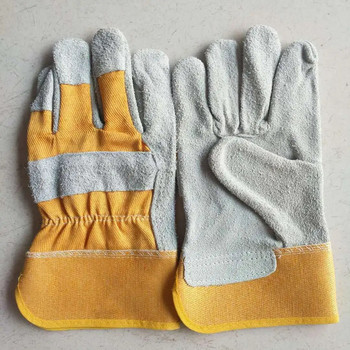 Τα συγκολλημένα ημιδερμάτινα γάντια είναι ανθεκτικά στη θερμότητα και κατάλληλα για μαγείρεμα / ψήσιμο / τζάκι / χειρισμό ζώων / μπάρμπεκιου