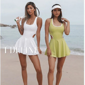 Noua rochie de tenis Costum de tenis pentru femei Costum de yoga all-in-one Sporturi în aer liber Fitness Haine de alergare Costume de antrenament la modă