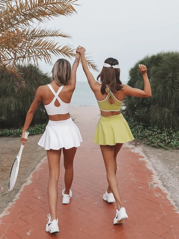 Uus tennisekleit Naiste tenniseülikond Kõik-ühes joogaülikond Naiste välisport Fitness Jooksuriided Moodsad treeningkostüümid