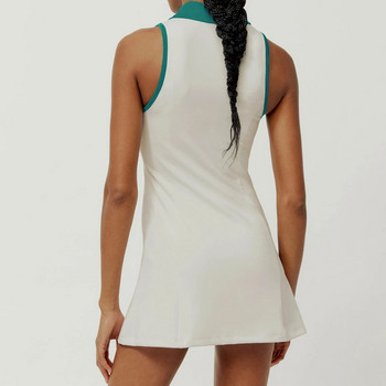 Sean Tsing® Αθλητικά φορέματα τένις γκολφ με σορτς Γυναικεία αμάνικα φόρεμα μπάντμιντον για προπόνηση δύο τεμαχίων