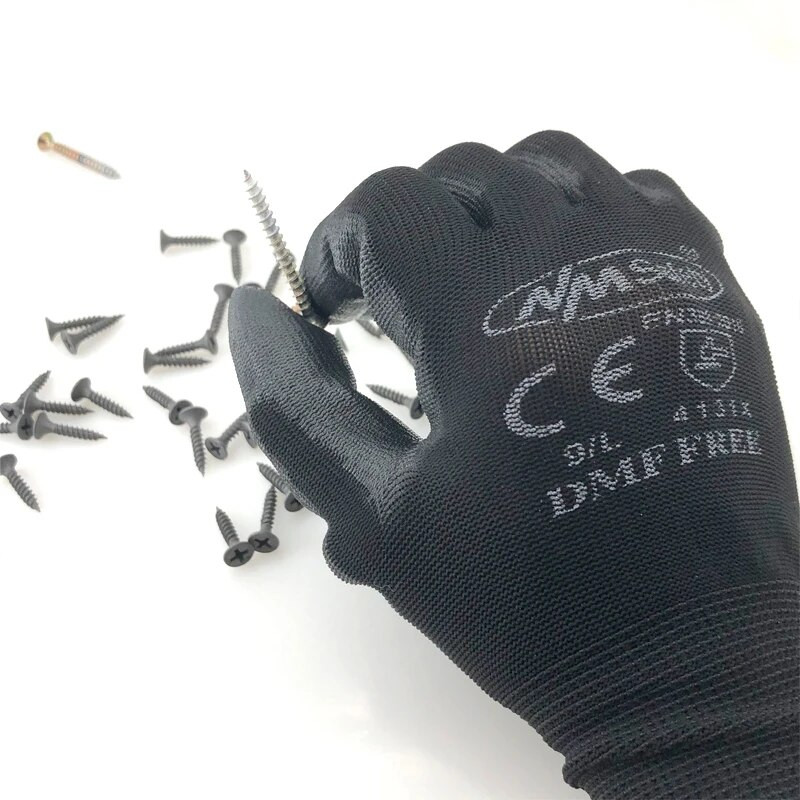 NMSAFETY 24 tükki/12 paari PU-nitriil-turvakattega töökindad peopesaga kaetud kindad mehaanika töökindad CE-sertifikaadiga EN388