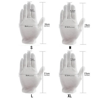 1 ζευγάρια Νέα Full Finger Ανδρικά Γυναικεία εθιμοτυπία Λευκά βαμβακερά γάντια Σερβιτόροι/Οδηγοί/Κόσμημα/Γάντια εργαζομένων Γάντια απορρόφησης ιδρώτα