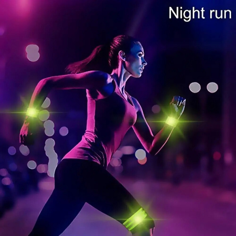 2tk helkurpaelad elastne käepael randmepael pahkluu sääre rihm Ohutus helkurlint öiseks sörkimiseks jalgsi jalgrattaga sõitmiseks