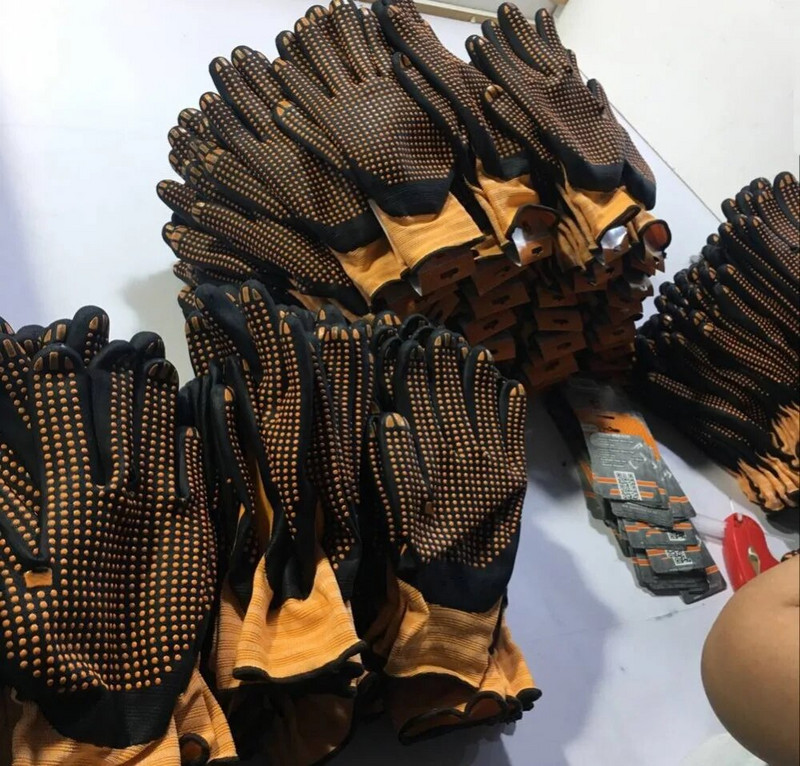 Super Grip Resistant Oranž Nylon Spandex Maxi High Flex Nitrile Micro Foam Dots Ohutus Aiatöö kindad