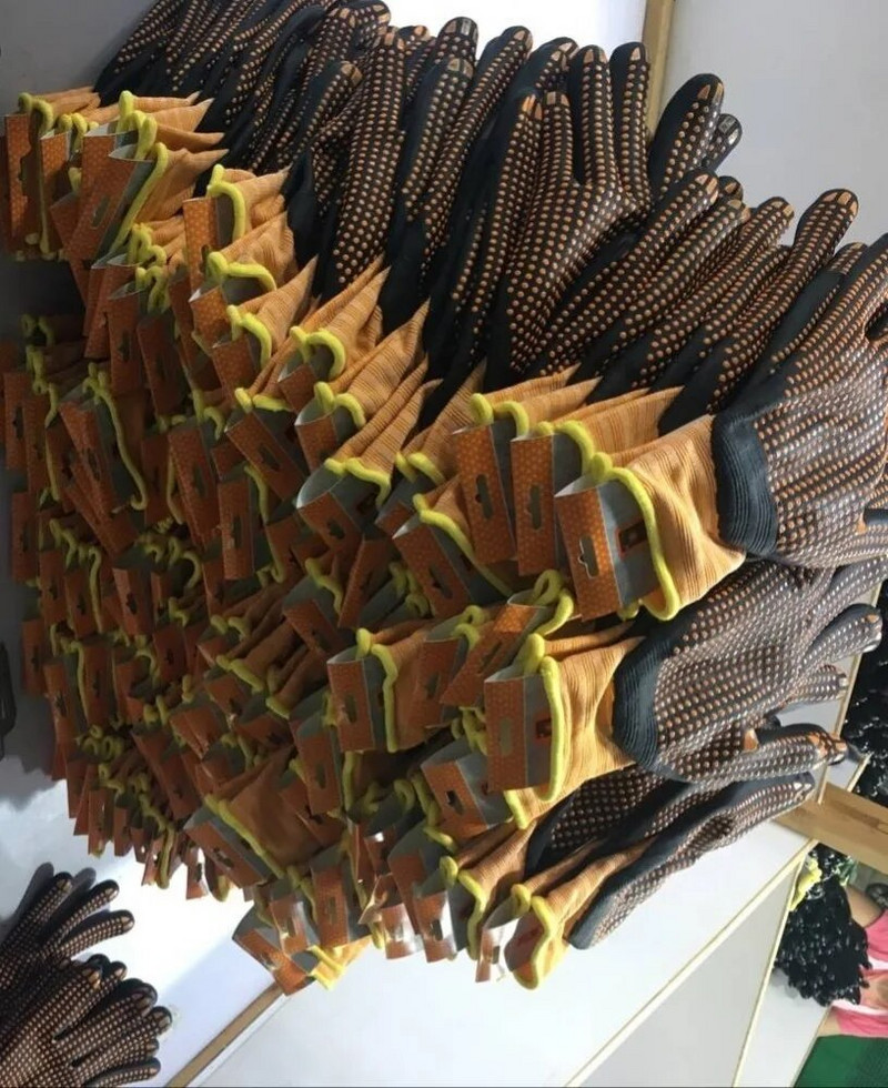 Super Grip Resistant Oranž Nylon Spandex Maxi High Flex Nitrile Micro Foam Dots Ohutus Aiatöö kindad