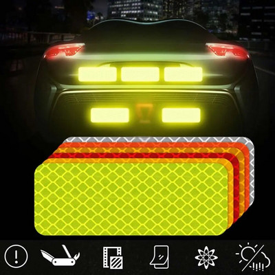 Ανακλαστικό αυτοκόλλητο 2/4Pcs Ασφάλεια κυκλοφορίας Νυχτερινή προειδοποίηση Mark Car Reflective Strip Tape Φωτεινό αυτοκόλλητο προφυλακτήρα αυτοκινήτου αντανακλαστικά