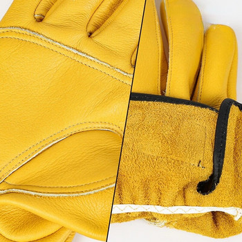 Работни ръкавици Телешка кожа Работници Работа Заваряване Безопасност Защита Градина Спорт Шофьор на мотоциклет Износоустойчиви ръкавици