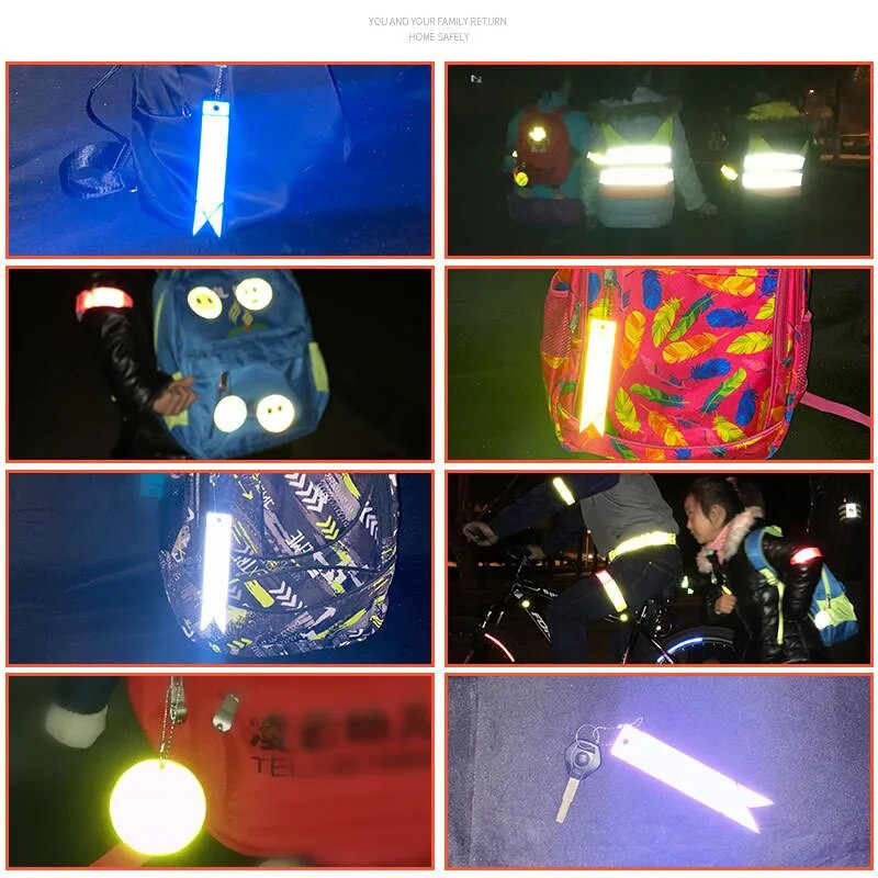 Ανακλαστικό μπρελόκ για τσάντες Σακίδιο πλάτης Κρεμαστό λουράκι στολίδια Παιδικά ανακλαστήρες ασφαλείας για πράγματα Αξεσουάρ νυχτερινής ασφάλειας 1ΤΜ