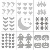 Kummitustähe nahkhiire süda hele hõbedane soojusülekandega helkurkleebis riidele kottidel jalatsite soojusülekande muster