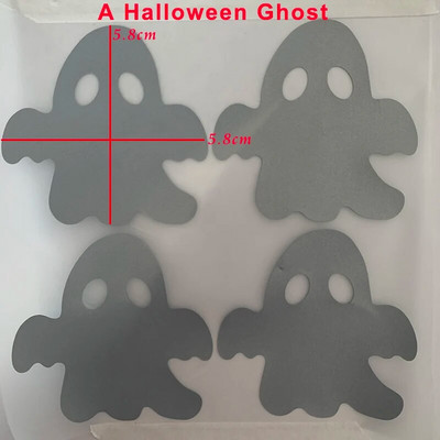 Kummitustähe nahkhiire süda hele hõbedane soojusülekandega helkurkleebis riidele kottidel jalatsite soojusülekande muster