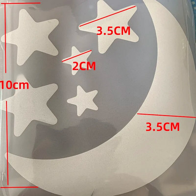 Kummitustähe nahkhiire süda hele hõbedane soojusülekandega helkurkleebis riidele kottidel jalatsite soojusülekande muster