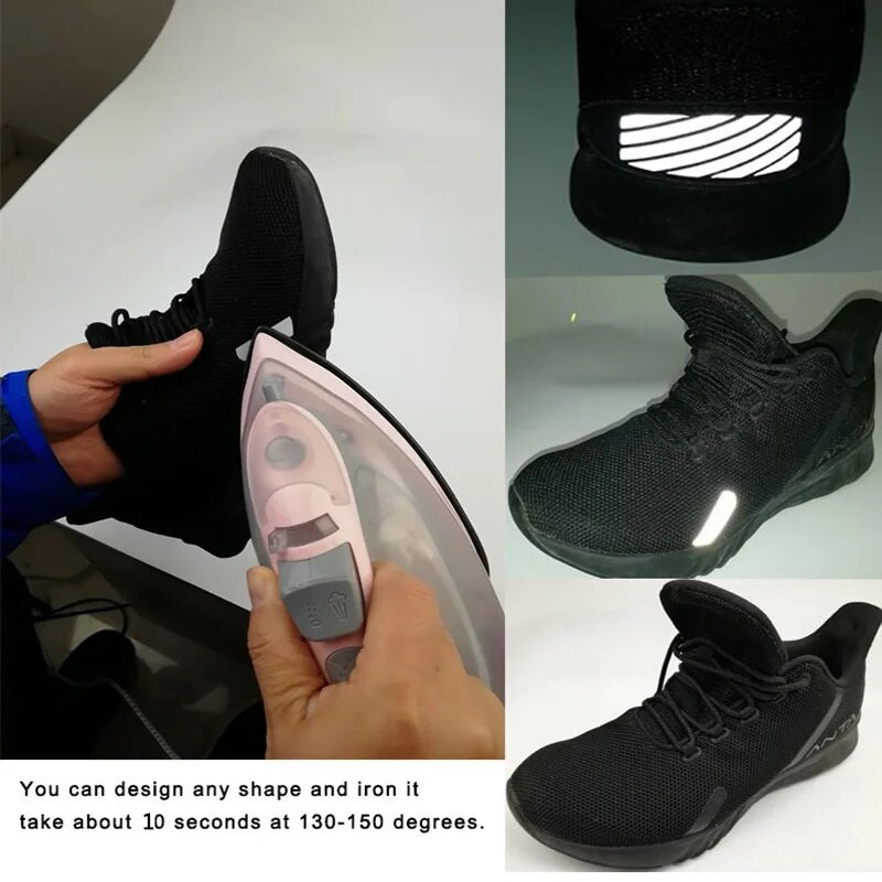 Kummitustähe nahkhiire süda hele hõbedane soojusülekandega helkurkleebis riidele kottidel jalatsite soojusülekande muster