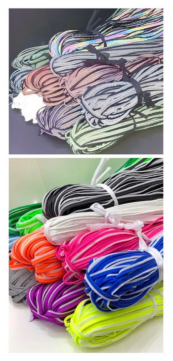 5 ярда светлоотразителна панделка ръбове шиене шнур въже за чаршафи диван завеси шапки дрехи различни тъкани шиене Направи си сам