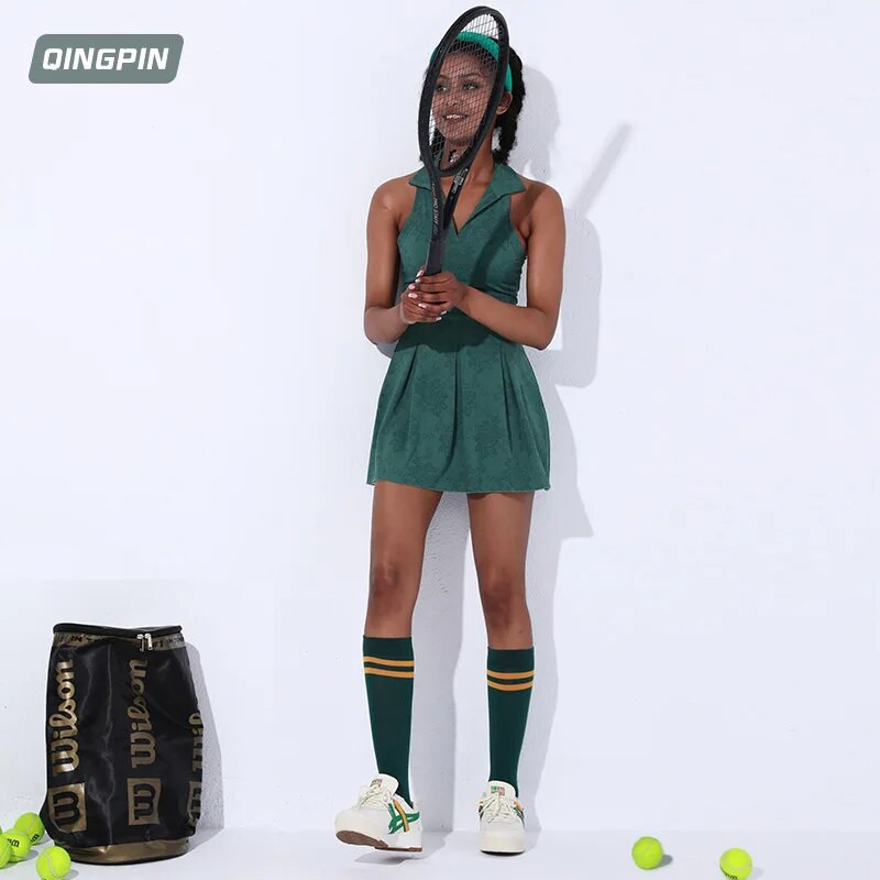 2022 Νέα αθλητική κοντή φούστα για τρέξιμο Αθλητικό φόρεμα με νάιλον στάμπα Φούστα τένις Φούστα μπάντμιντον Γυναικείο φόρεμα τένις
