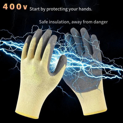 400v изолационни ръкавици против електричество Ръкавици за защита на сигурността Гумени работни ръкавици за електротехник Неплъзгащи се ръкавици Защита Travail