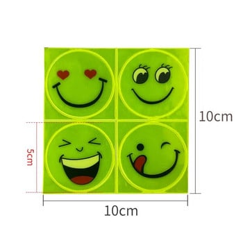 Сладък карикатурен усмихнато лице Светлоотразителен стикер Електрически велосипед Мотоциклет Скутер Предупредителен знак Защита на каската