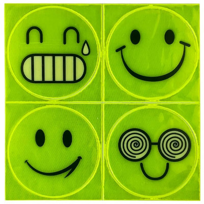 Armas multikas naeratav nägu Peegeldav kleebis Elektrijalgratta mootorratta tõukeratas Hoiatusmärk kiivri ohutus