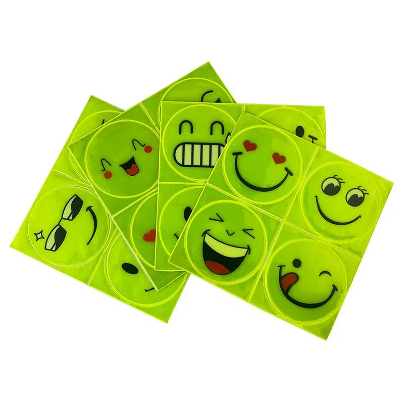 Armas multikas naeratav nägu Peegeldav kleebis Elektrijalgratta mootorratta tõukeratas Hoiatusmärk kiivri ohutus