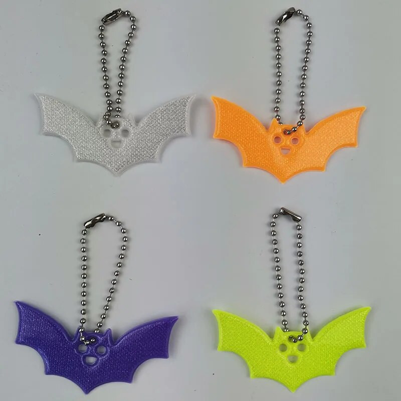 10 τμχ Halloween Bat Μικρή παγιέτα Glitter Μπρελόκ Ανακλαστική τσάντα Κρεμαστό Νυχτερινή Ιππασία Walking Bike Δώρο μπρελόκ